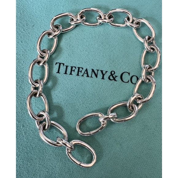 Tiffany & Co Italy 925 Sterling Oval Link 7.5” Clasp Ends - Picture 9 of 13